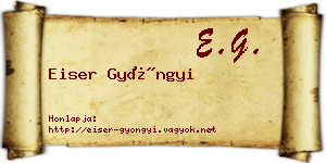 Eiser Gyöngyi névjegykártya